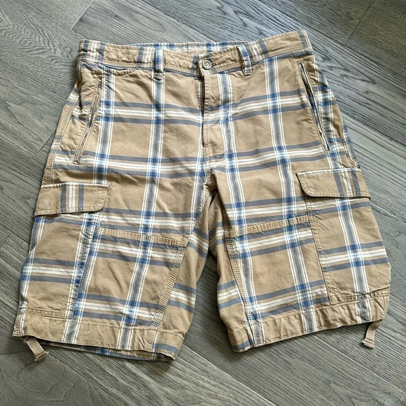 Diesel Other - Diesel | Vintage  early 2000’s checkered tan and blue cargo shorts